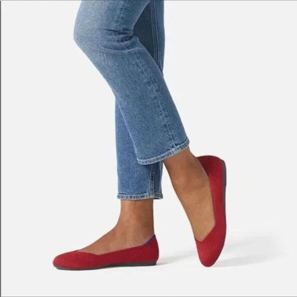 NEW! Rothy’s The Flat Red Round Toe Slip-On Ballet Flat Size 8
